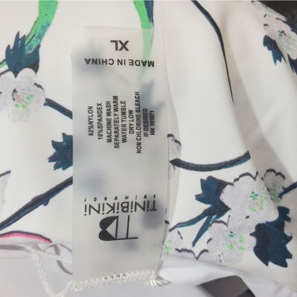 Tinibikini high waist‎ White and floral reversible bikini Size XL NEW! - Picture 8 of 8